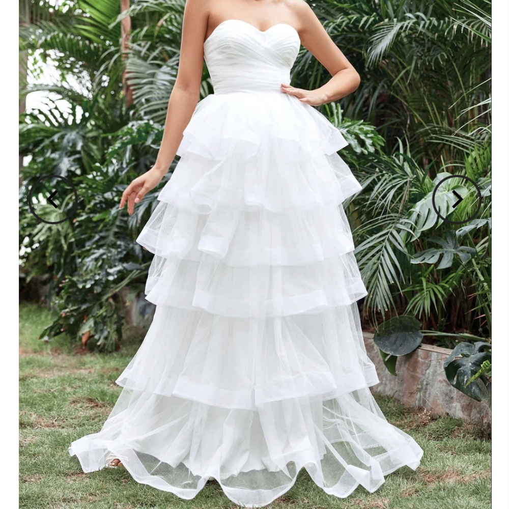 Faeriesty Ruffle Layered Hem Tube Bridal Wedding Dress
